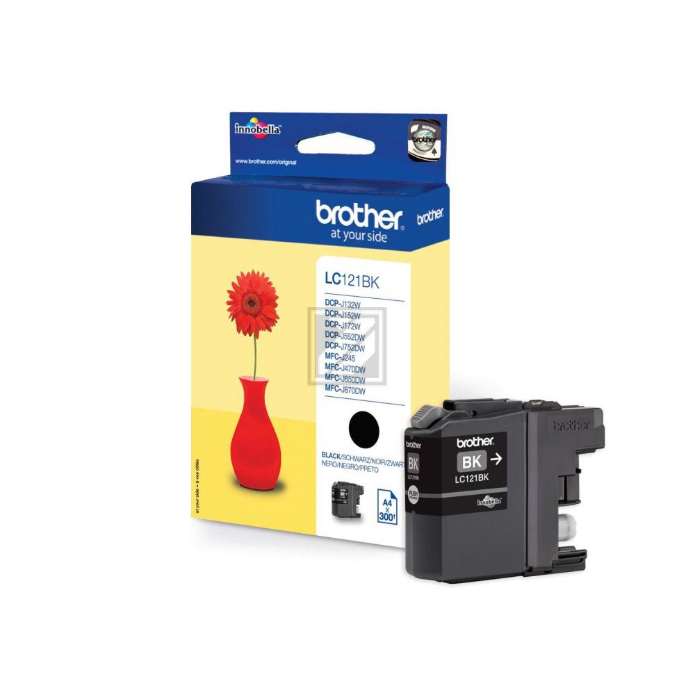 Original Tinte brother LC-121BK, ca. 300 Seiten, schwarz