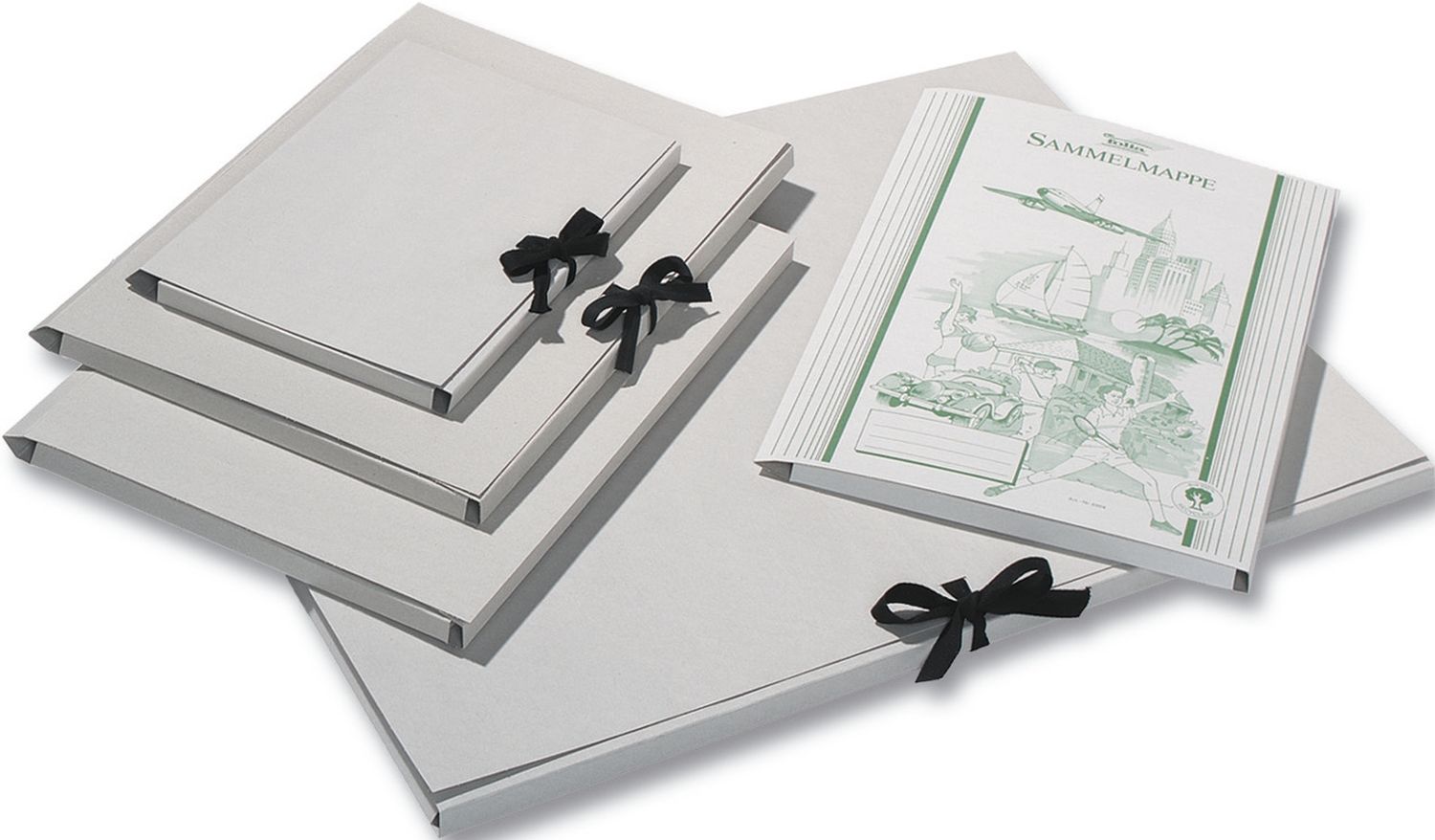 Sammelmappe aus Graupappe 500g/qm, DIN A3, mit Band Sammelmappe aus Graupappe 500g/qm, DIN A3, mit Band