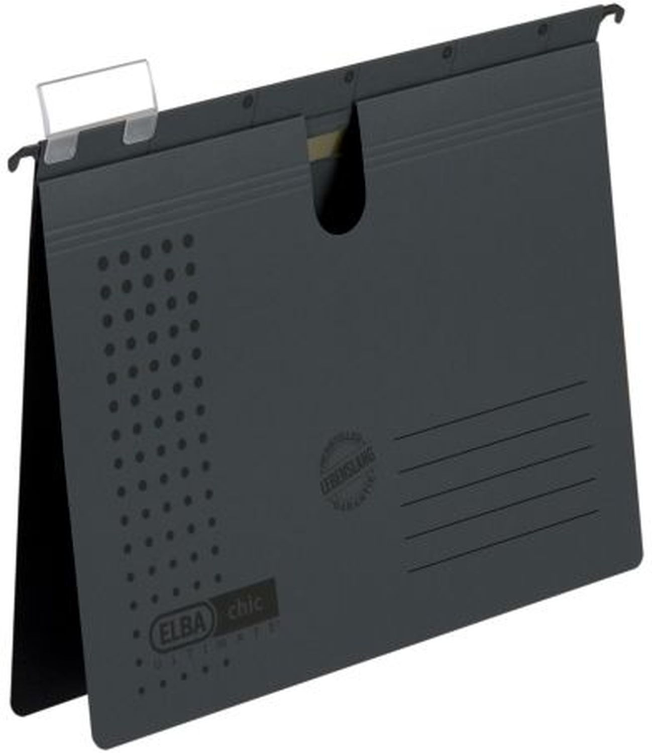 Hängehefter Elba chic ULTIMATE® 100560165 / 85802AZ, DIN A4, kaufmännische Heftung, Karton (RC) 240 g/qm, anthrazit, VE = 5 Stück Hängehefter Elba chic ULTIMATE® 100560165 / 85802AZ, DIN A4, kaufmännische Heftung, Karton (RC) 240 g/qm, anthrazit, VE = 5 Stück