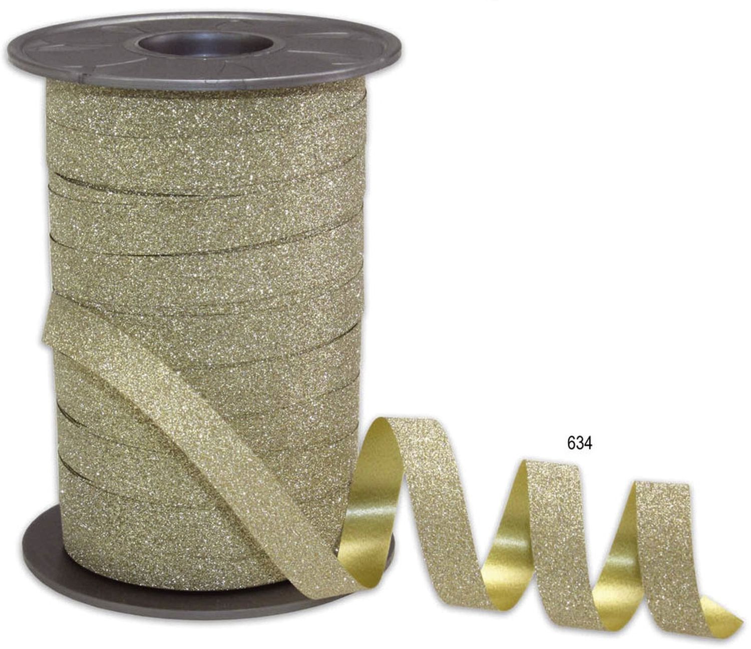Ringelband - 10 mm x 100 m, Glitter gold
