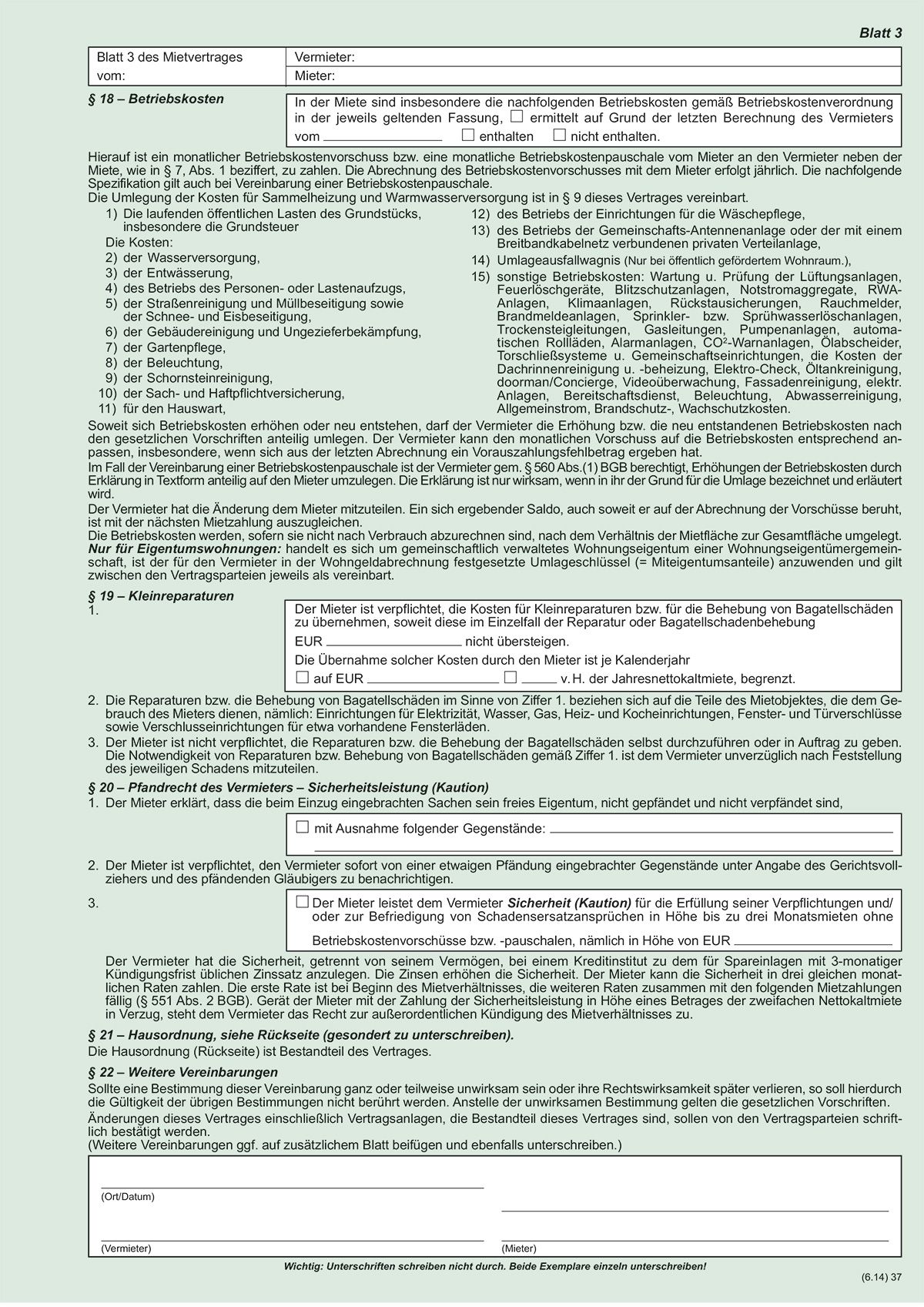 Universal-Mietvertrag Wohnungen - SD mit Übergabeprotokoll, 4x2 Blatt, DIN A4 Universal-Mietvertrag Wohnungen - SD mit Übergabeprotokoll, 4x2 Blatt, DIN A4
