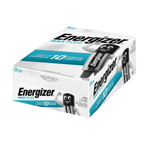 Batterie Energizer Max Plus D E301323704, Mono, LR20,1,5 V, 20 Stück Batterie Energizer Max Plus D E301323704, Mono, LR20,1,5 V, 20 Stück