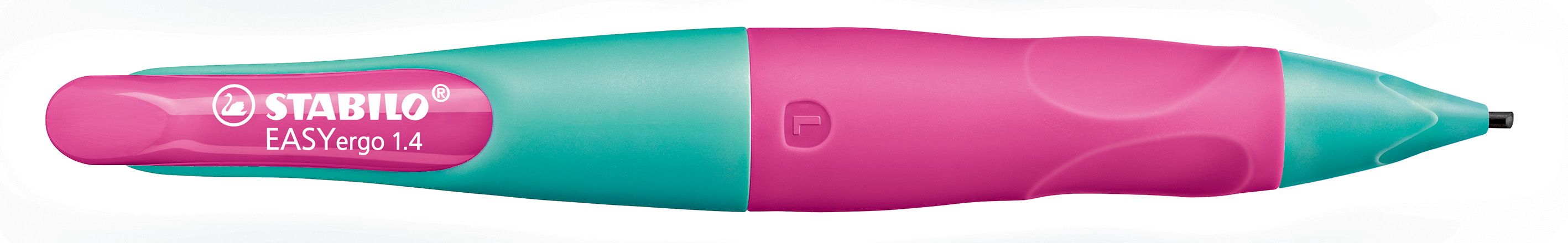 Ergonomischer Druck-Bleistift für Linkshänder - EASYergo 1.4 in türkis/neonpink - Einzelstift - inklusive 3 dünner Minen - Härtegrad HB Ergonomischer Druck-Bleistift für Linkshänder - EASYergo 1.4 in türkis/neonpink - Einzelstift - inklusive 3 dünner Minen - Härtegrad HB