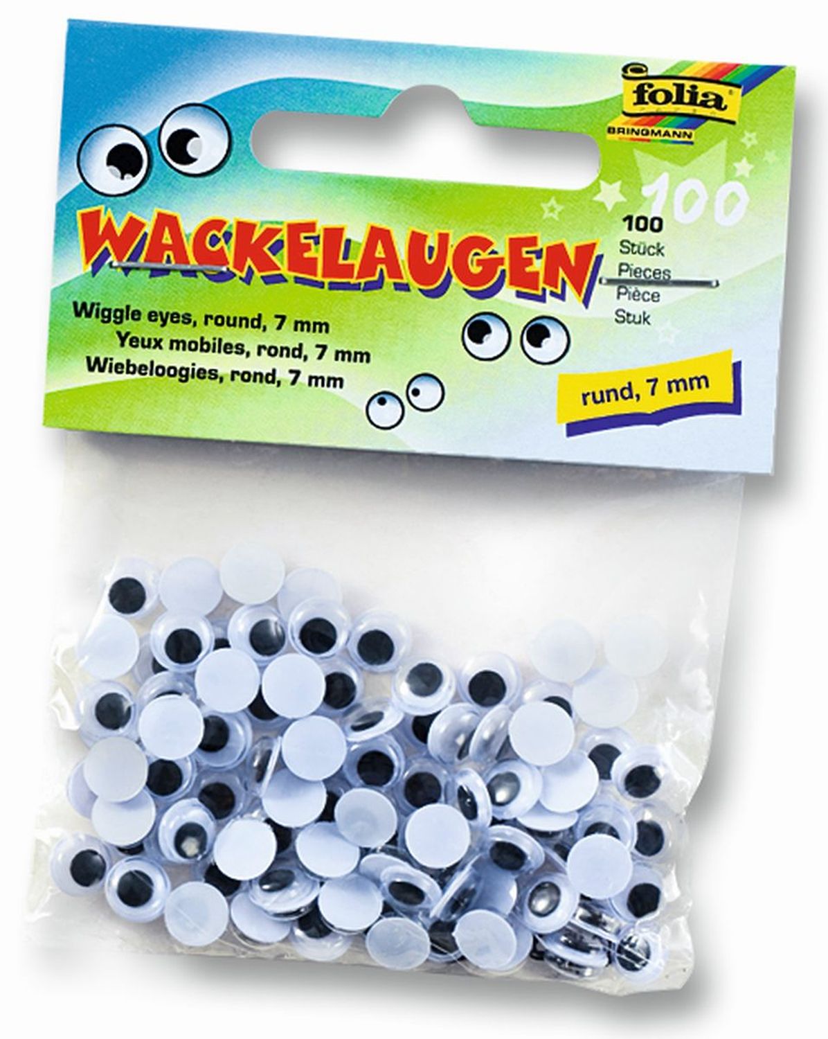 Wackelaugen Ø 7 mm, rund, 100 Stück Wackelaugen Ø 7 mm, rund, 100 Stück