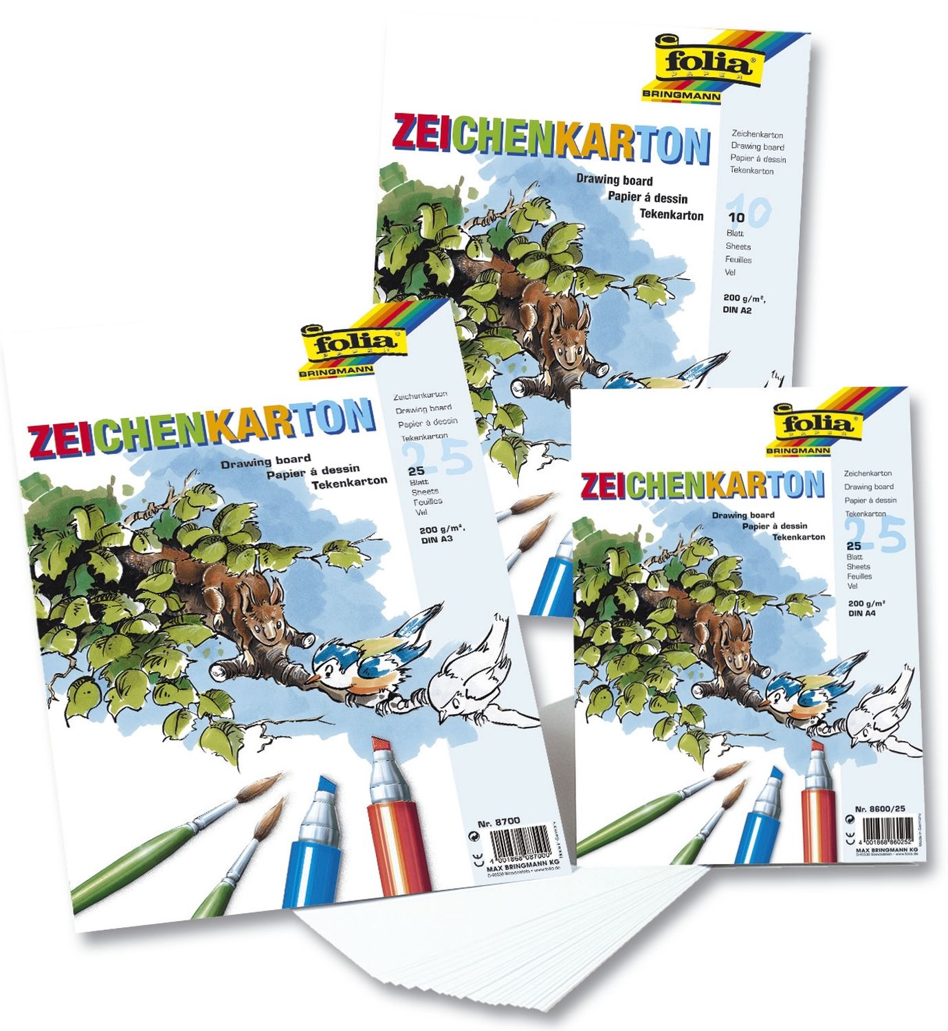 Zeichenkarton 200 g/qm, DIN A2, Einzelblätter Zeichenkarton 200 g/qm, DIN A2, Einzelblätter