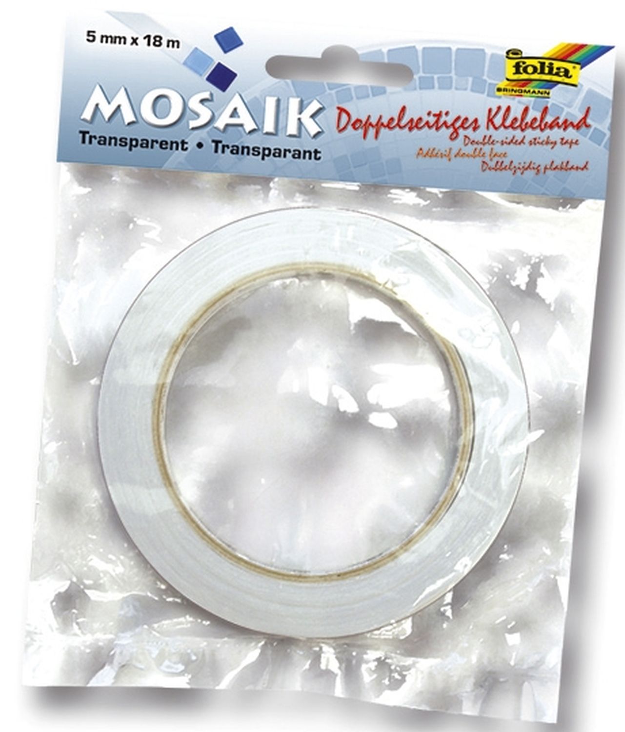 Doppelseitiges Klebeband, 5mm x 18m, transparent Doppelseitiges Klebeband, 5mm x 18m, transparent