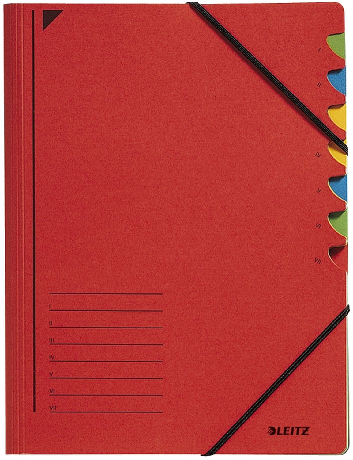 3907 Ordnungsmappe - 7 Fächer, A4, Pendarec-Karton (RC), 430 g/qm, rot