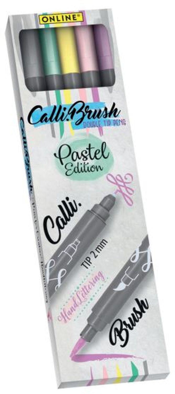 Faserschreiber Calli.Brush Duo - pastell Farben, 5 Stück sortiert Faserschreiber Calli.Brush Duo - pastell Farben, 5 Stück sortiert