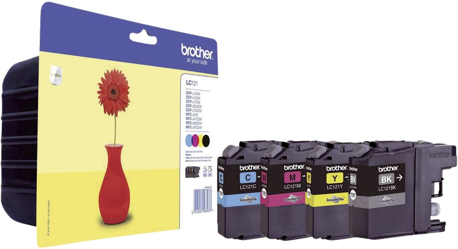Original Brother Tintenpatrone MultiPack Bk,C,M,Y Blister (LC-121VALBPDR)