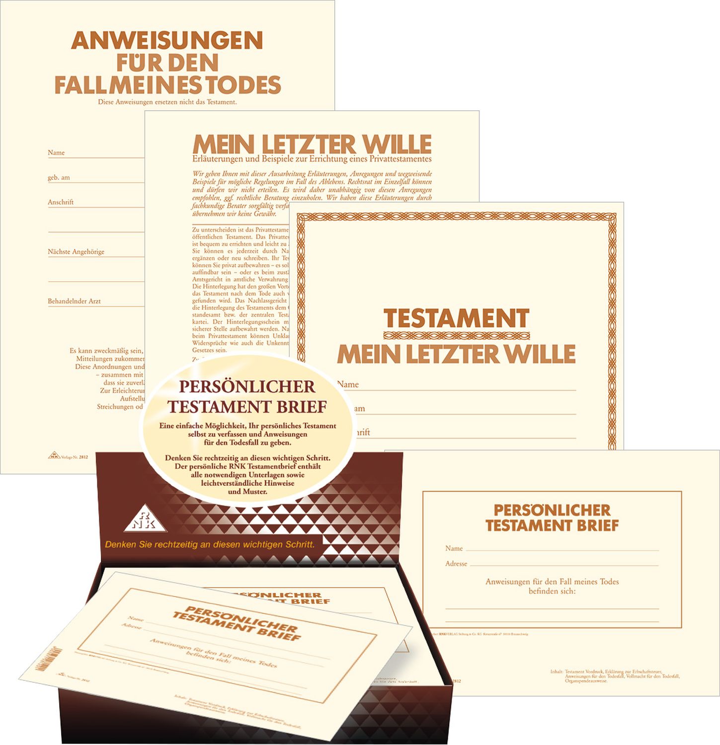 Testament Brief mit Anweisungen und Vollmacht für den Todesfall, DIN A4 Testament Brief mit Anweisungen und Vollmacht für den Todesfall, DIN A4