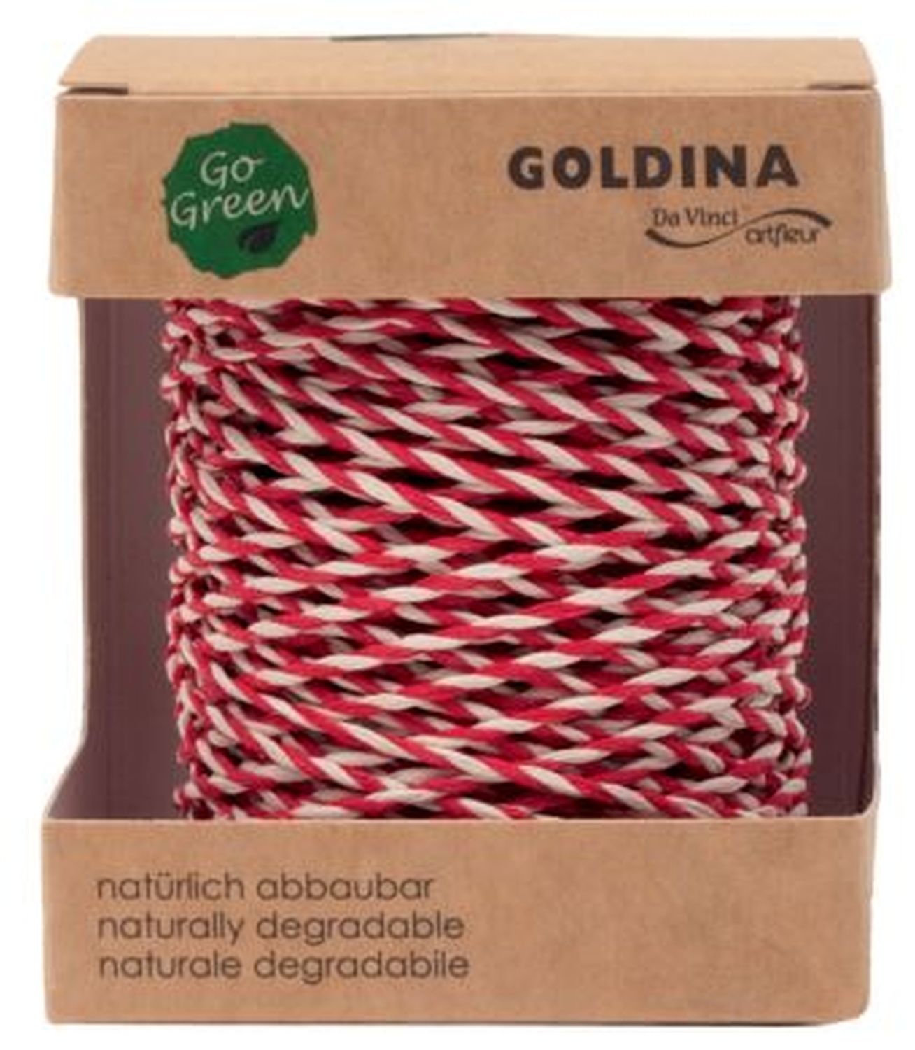 Kordel Secret - 2 mm x 40 m, rot/weiß