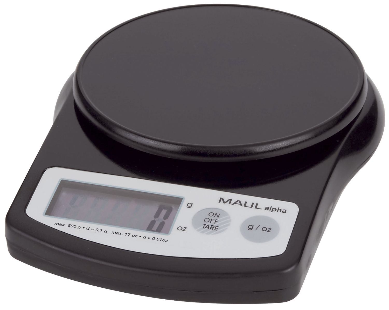 Präzisionswaage MAULalpha, 500 g, schwarz Präzisionswaage MAULalpha, 500 g, schwarz