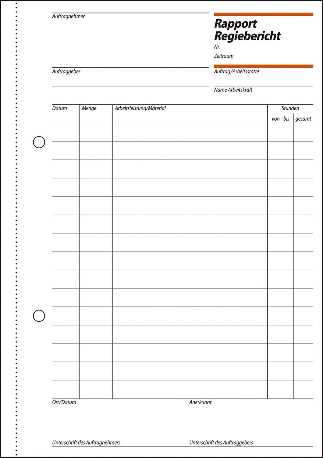 Rapporte/Regieberichte - A5, MP, 100 Blatt Rapporte/Regieberichte - A5, MP, 100 Blatt