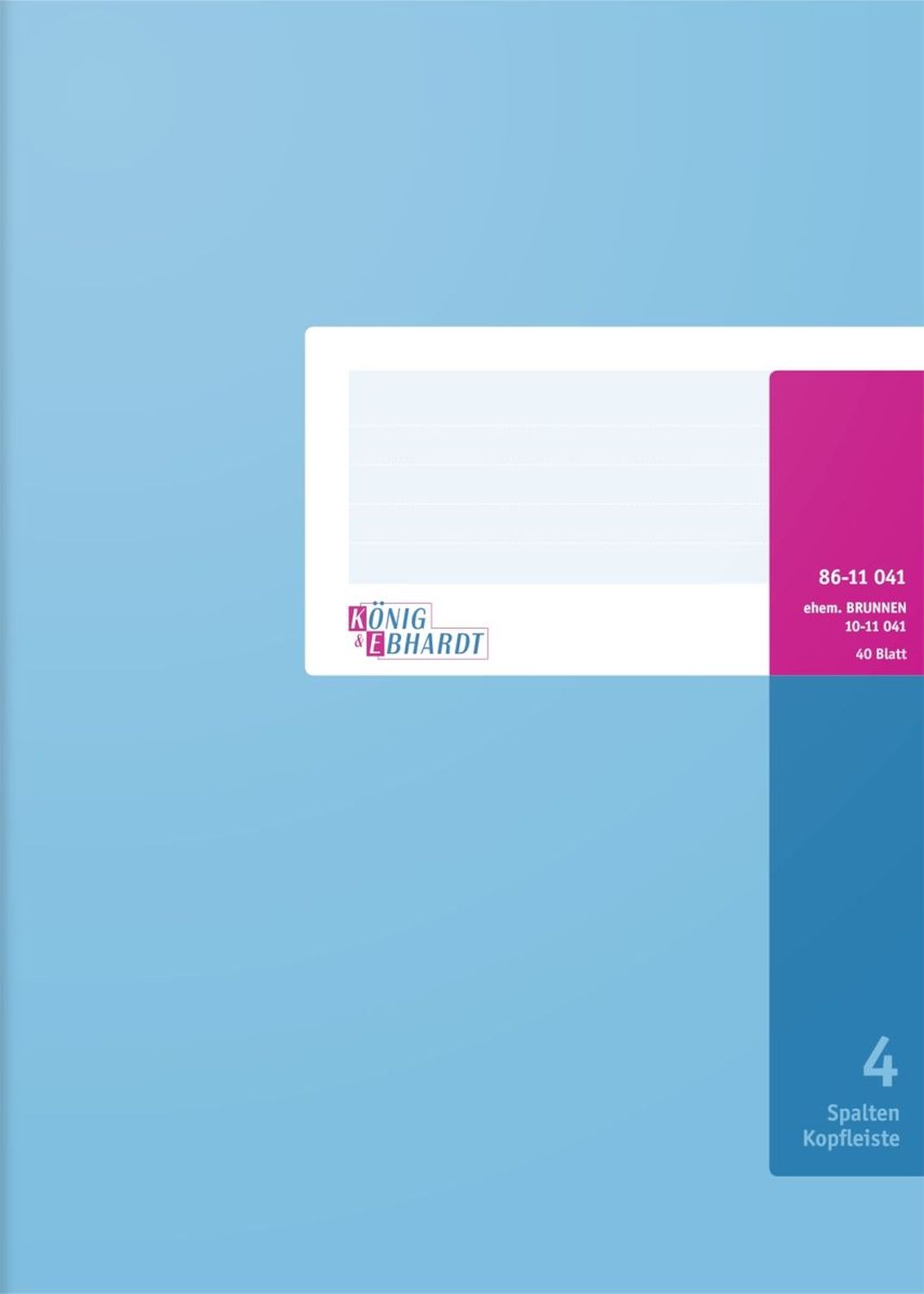 Spaltenbuch Kopfleisten-Ausführung - A4, 4 Spalten, 40 Blatt, Schema über 1 Seite Spaltenbuch Kopfleisten-Ausführung - A4, 4 Spalten, 40 Blatt, Schema über 1 Seite
