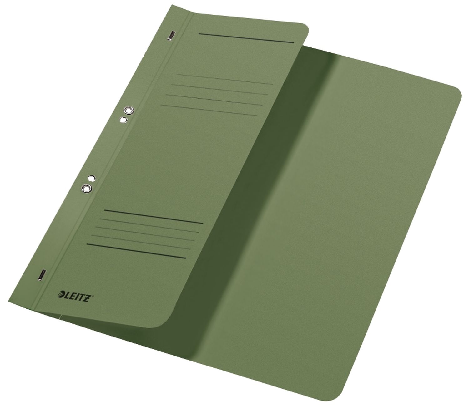 Ösenhefter Leitz 3740-00-55 mit halbem Vorderdeckel, DIN A4, kfm. Heftung, Manilakarton, grün Ösenhefter Leitz 3740-00-55 mit halbem Vorderdeckel, DIN A4, kfm. Heftung, Manilakarton, grün