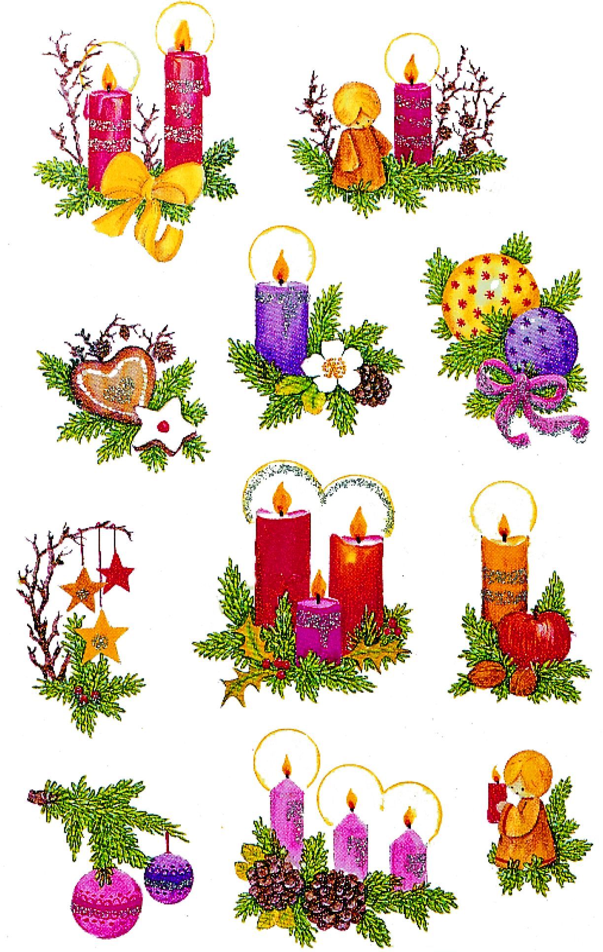 Z-Design 4050, Weihnachtssticker, Gestecke, 2 Bogen/22 Sticker