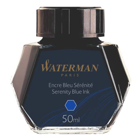 Tintenfass Waterman S0110720, 50 ml Glasflacon, Serenity Blue, blau