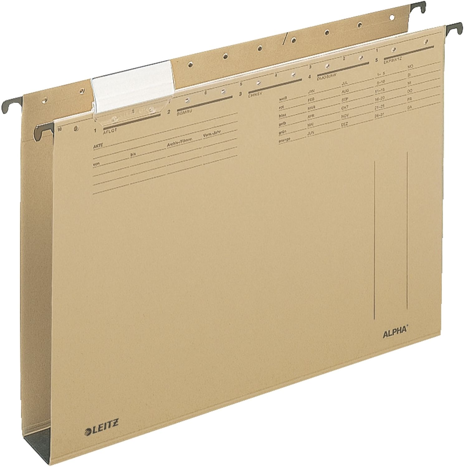 Hängesammler Leitz ALPHA® 1947-00-00, DIN A4 Hartpappeboden 40 mm, Natronkarton, naturbraun Hängesammler Leitz ALPHA® 1947-00-00, DIN A4 Hartpappeboden 40 mm, Natronkarton, naturbraun