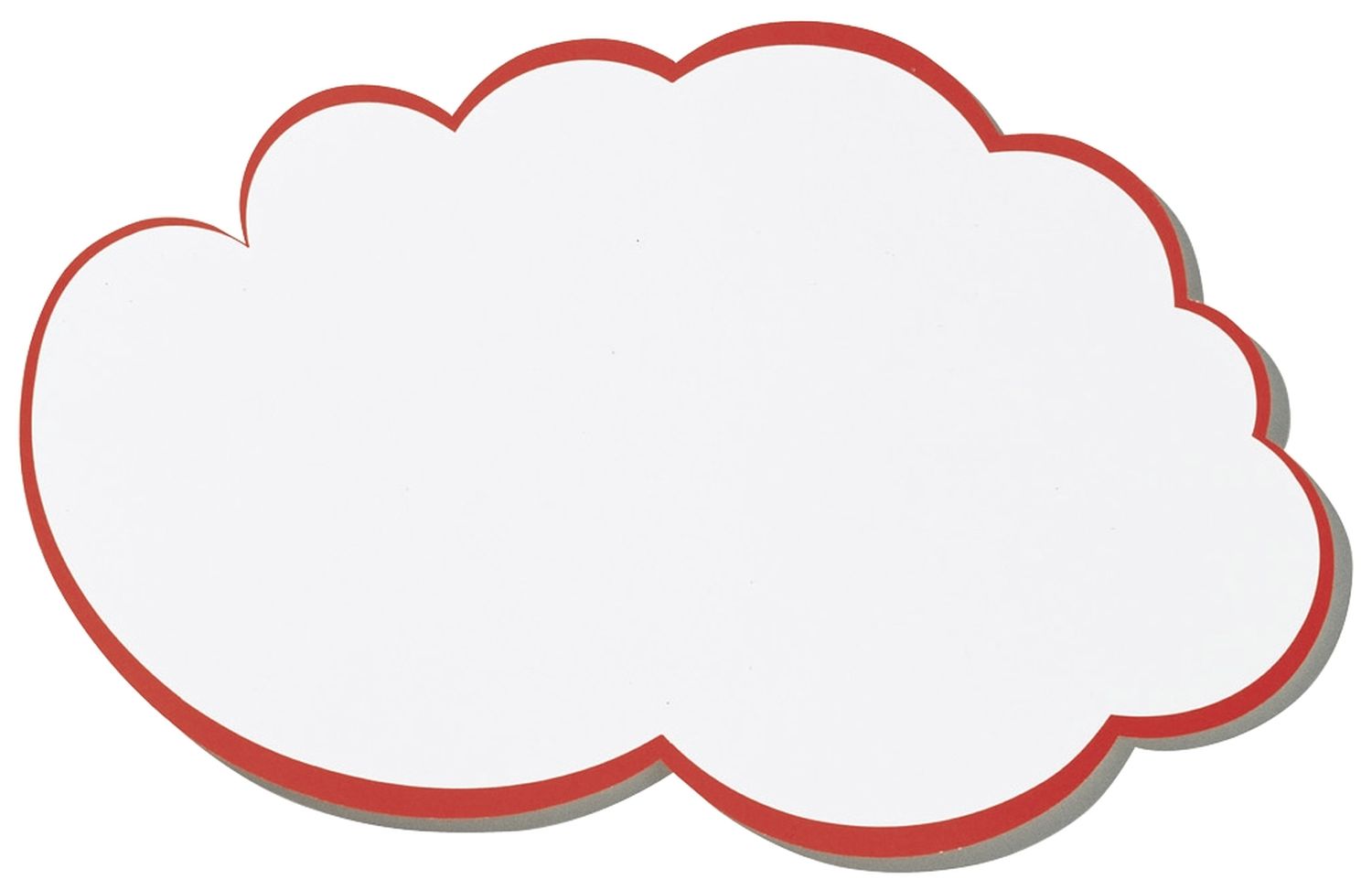 Moderationskarte - Wolke, 620 x 370 mm, weiß mit rotem Rand, 20 Stück Moderationskarte - Wolke, 620 x 370 mm, weiß mit rotem Rand, 20 Stück