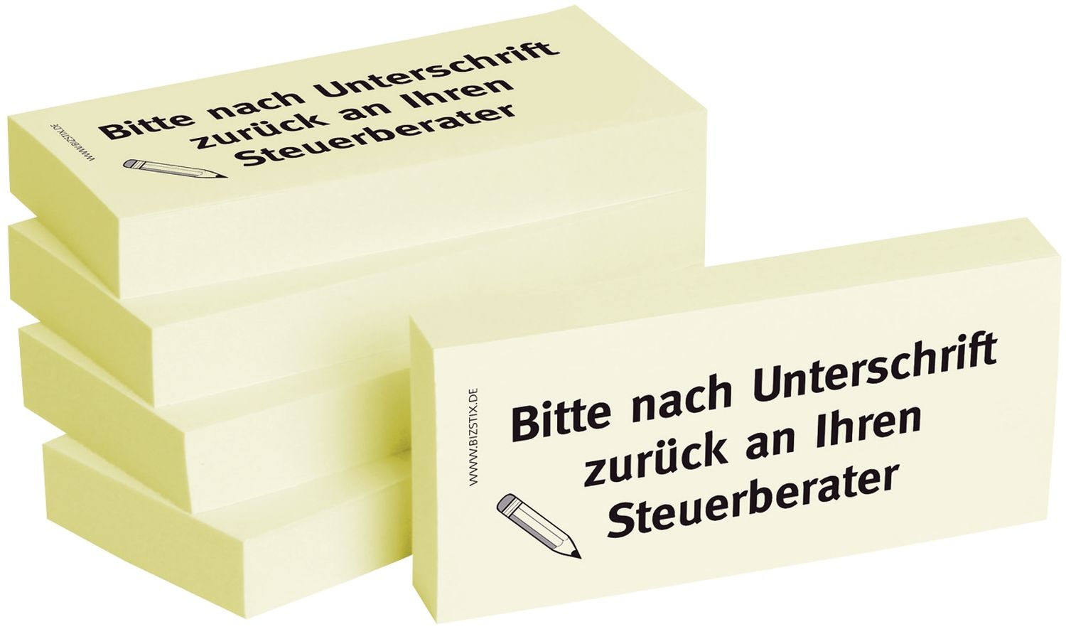 Haftnotizen "Bitte nach Unterschrift zurück an Ihren Steuerberater" - 75 x 35 mm, 5x 100 Blatt Haftnotizen "Bitte nach Unterschrift zurück an Ihren Steuerberater" - 75 x 35 mm, 5x 100 Blatt