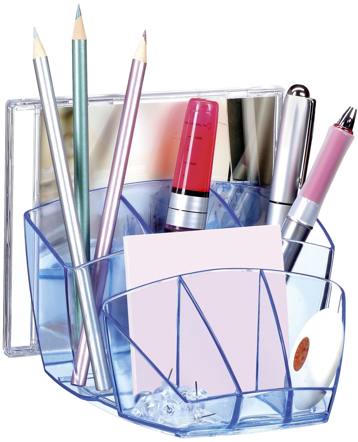 Stifteköcher Ice Blue - blau-transparent, 143 x 158 x 93 mm Stifteköcher Ice Blue - blau-transparent, 143 x 158 x 93 mm