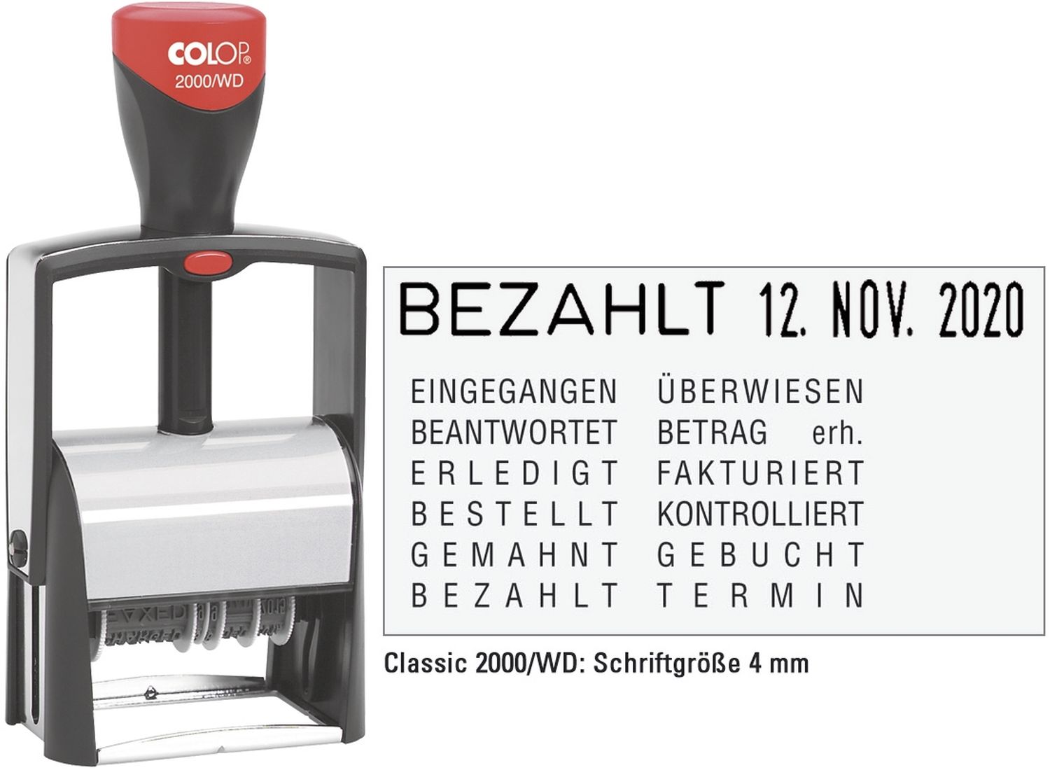 Classic Line 2000/WD - Datumstempel mit 12 Texten Classic Line 2000/WD - Datumstempel mit 12 Texten