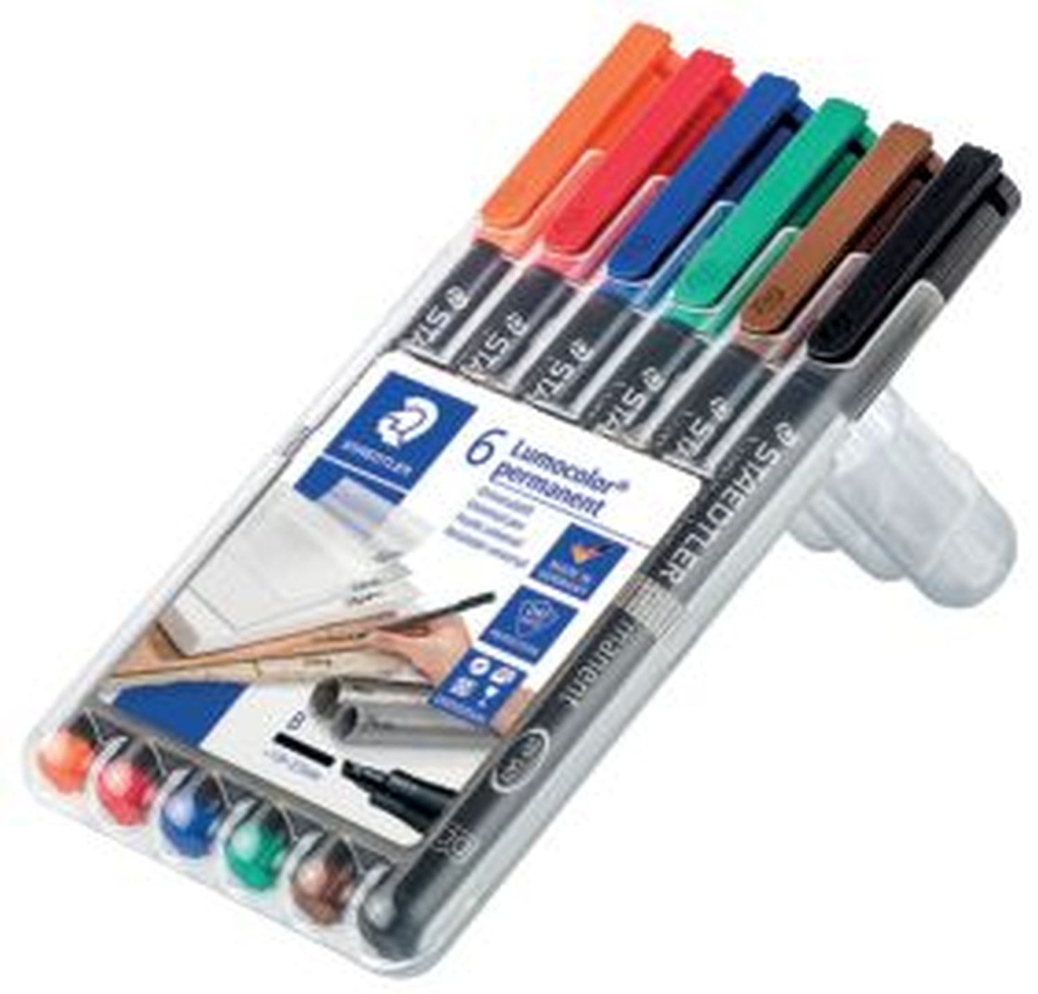 Feinschreiber Universalstift Lumocolor® - permanent, B, 6 Farben