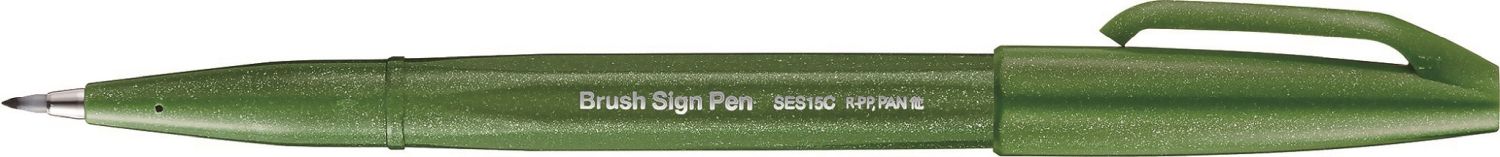 Kalligrafiestift Sign Pen Brush - Pinselspitze, olivgrün Kalligrafiestift Sign Pen Brush - Pinselspitze, olivgrün