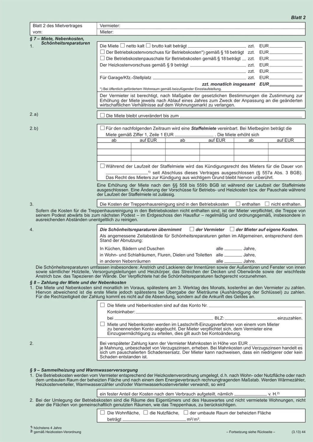 Universal-Mietvertrag für Wohnungen - SD, 3 x 2 Blatt, DIN A4 Universal-Mietvertrag für Wohnungen - SD, 3 x 2 Blatt, DIN A4