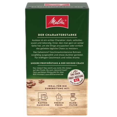 Kaffee Melitta Auslese Klassisch 528883, gemahlener Kaffee Arabica und Robusta, 500 g