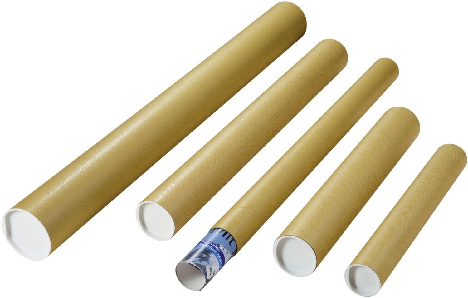 Versandrohre mit vormontierten Verschlusskappen - Ø 50 x 750 mm, braun, 24 Stück Versandrohre mit vormontierten Verschlusskappen - Ø 50 x 750 mm, braun, 24 Stück