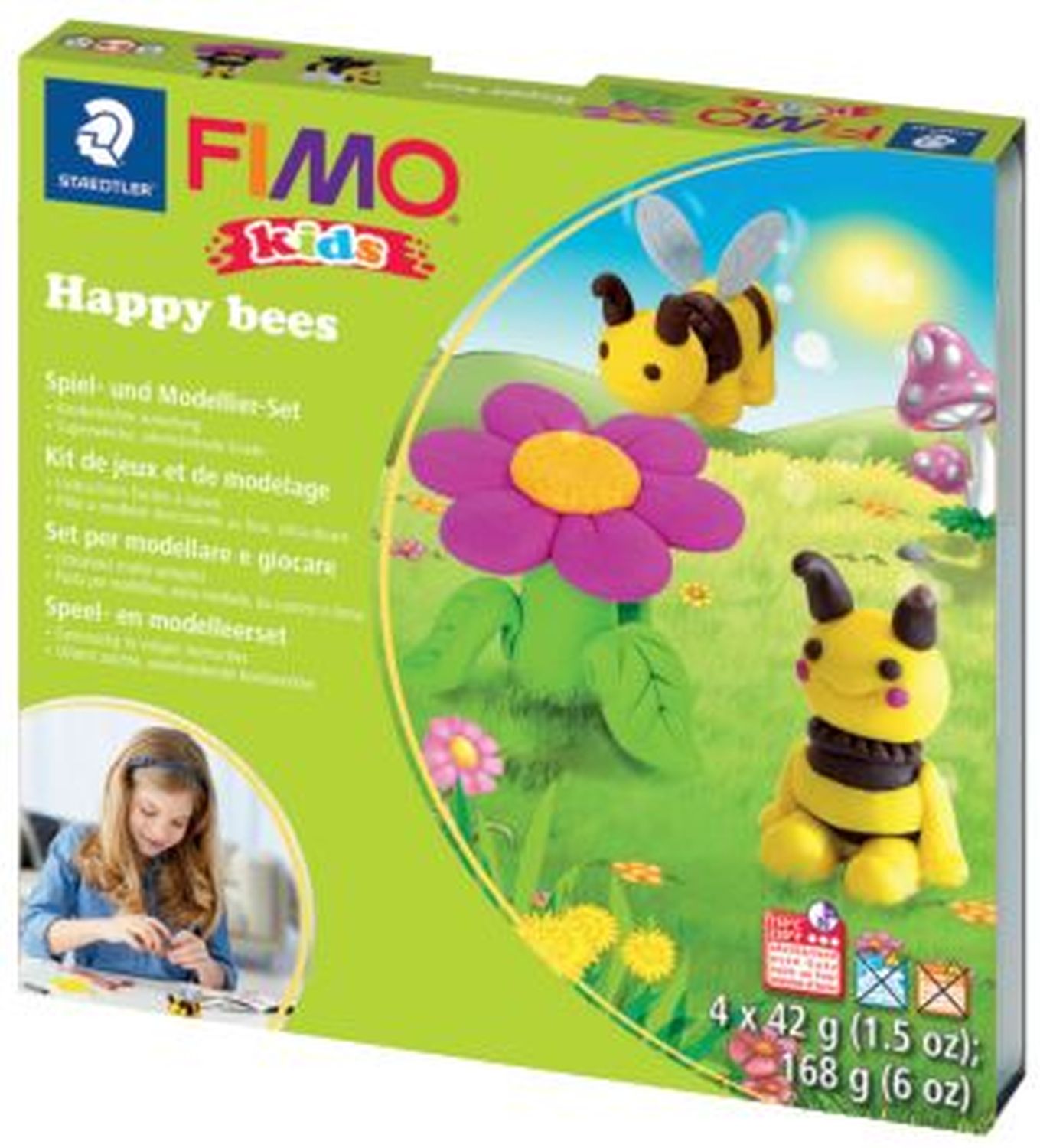 Modelliermasse FIMO® Kids Materialpackung Form & Play "Happy Bees", 4 x 42 g Modelliermasse FIMO® Kids Materialpackung Form & Play "Happy Bees", 4 x 42 g
