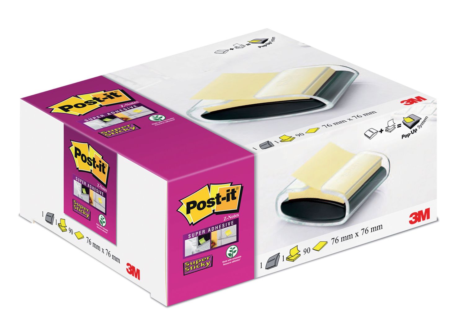Haftnotizspender für Z-Notes, gefüllt, schwarz/transparent Haftnotizspender für Z-Notes, gefüllt, schwarz/transparent