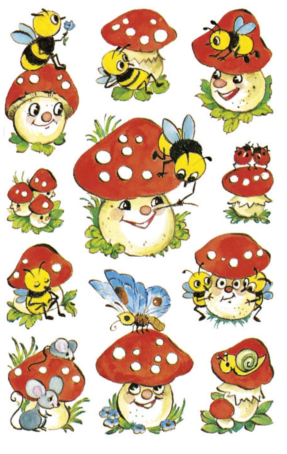 Z-Design 4304, Deko Sticker, Fliegenpilze, 3 Bogen/33 Sticker Z-Design 4304, Deko Sticker, Fliegenpilze, 3 Bogen/33 Sticker