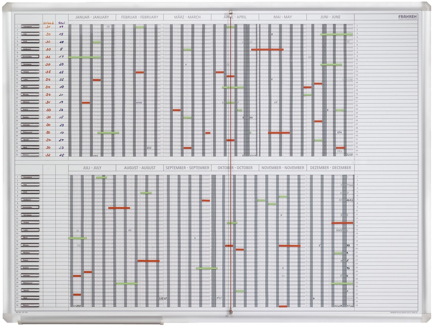 JetPlaner 1235 - 35 Positionen, 12 Monate, 120 x 90 cm