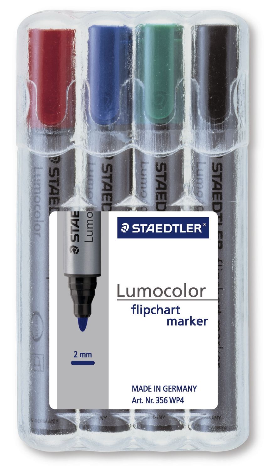 Lumocolor® 356 B flipchart marker - Keilspitze, 4 Farben sortiert Lumocolor® 356 B flipchart marker - Keilspitze, 4 Farben sortiert