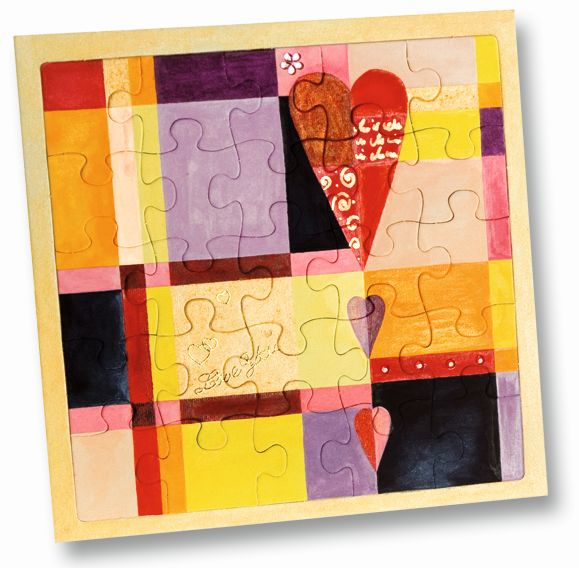 Puzzle - 25tlg., 21 x 21 cm, blanko, weiß Puzzle - 25tlg., 21 x 21 cm, blanko, weiß