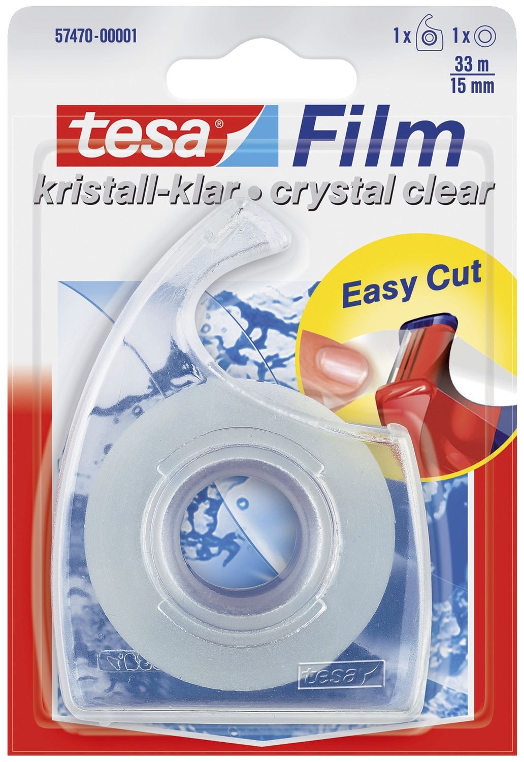 Handabroller Easy Cut® - 33 m : 15 mm, transparent