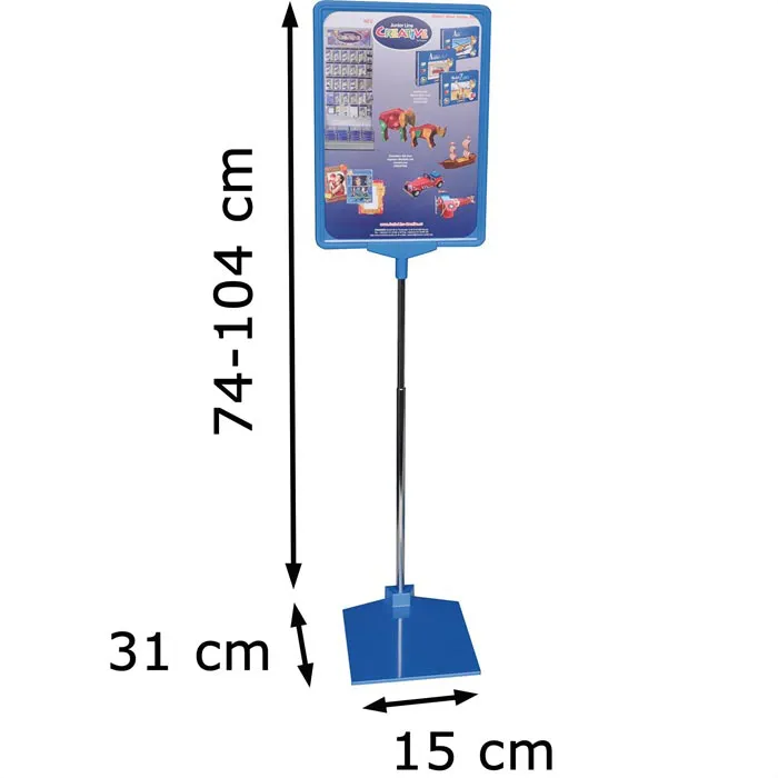 Infoständer Franken PSMA403, DIN A4, höhenverstellbar 62 - 92 cm, blau
