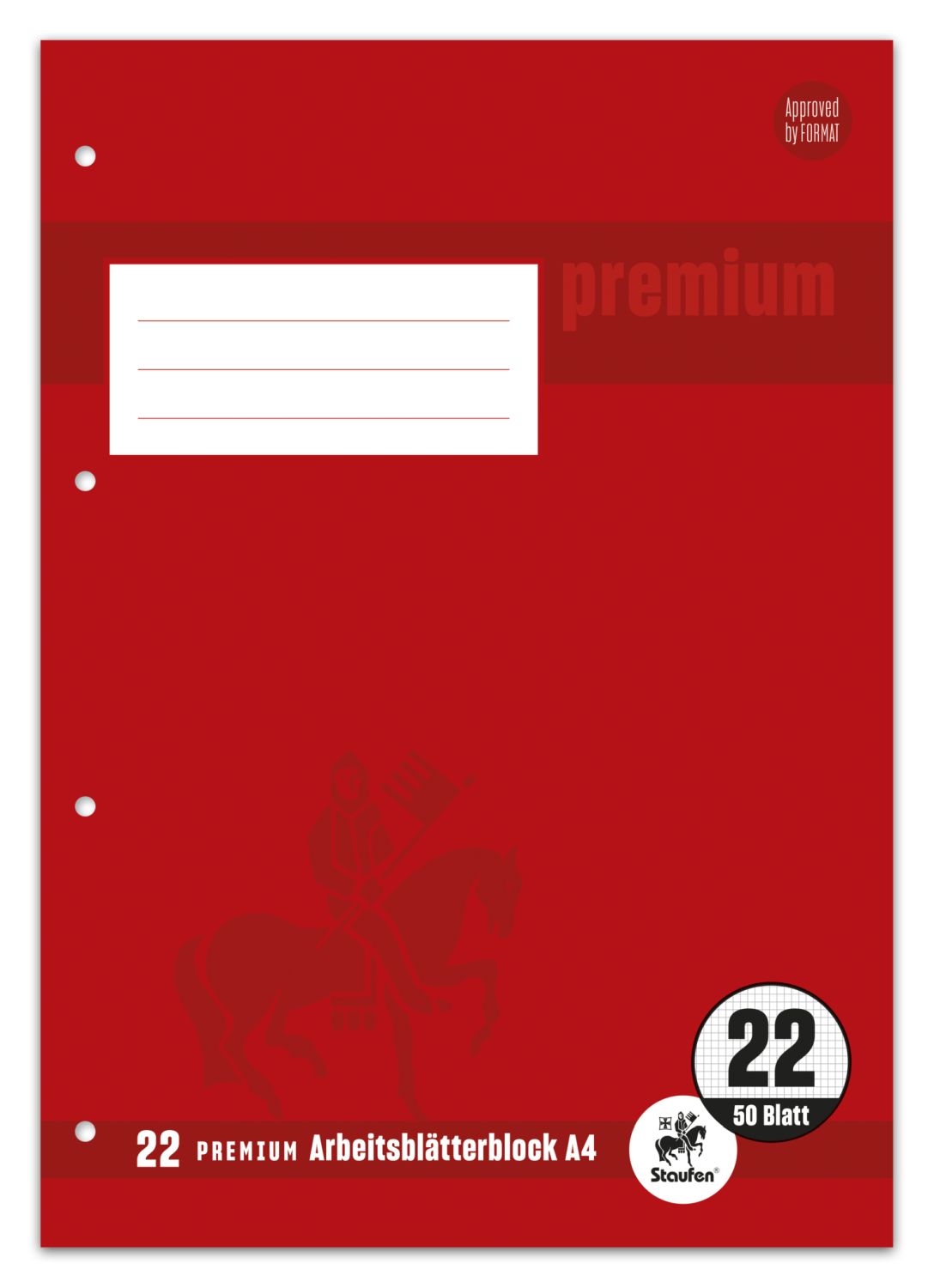 Arbeitsblätterblock PREMIUM LIN 22 - A4, 80 g/qm, 50 Blatt, beidseitig kariert mit Rahmen Arbeitsblätterblock PREMIUM LIN 22 - A4, 80 g/qm, 50 Blatt, beidseitig kariert mit Rahmen