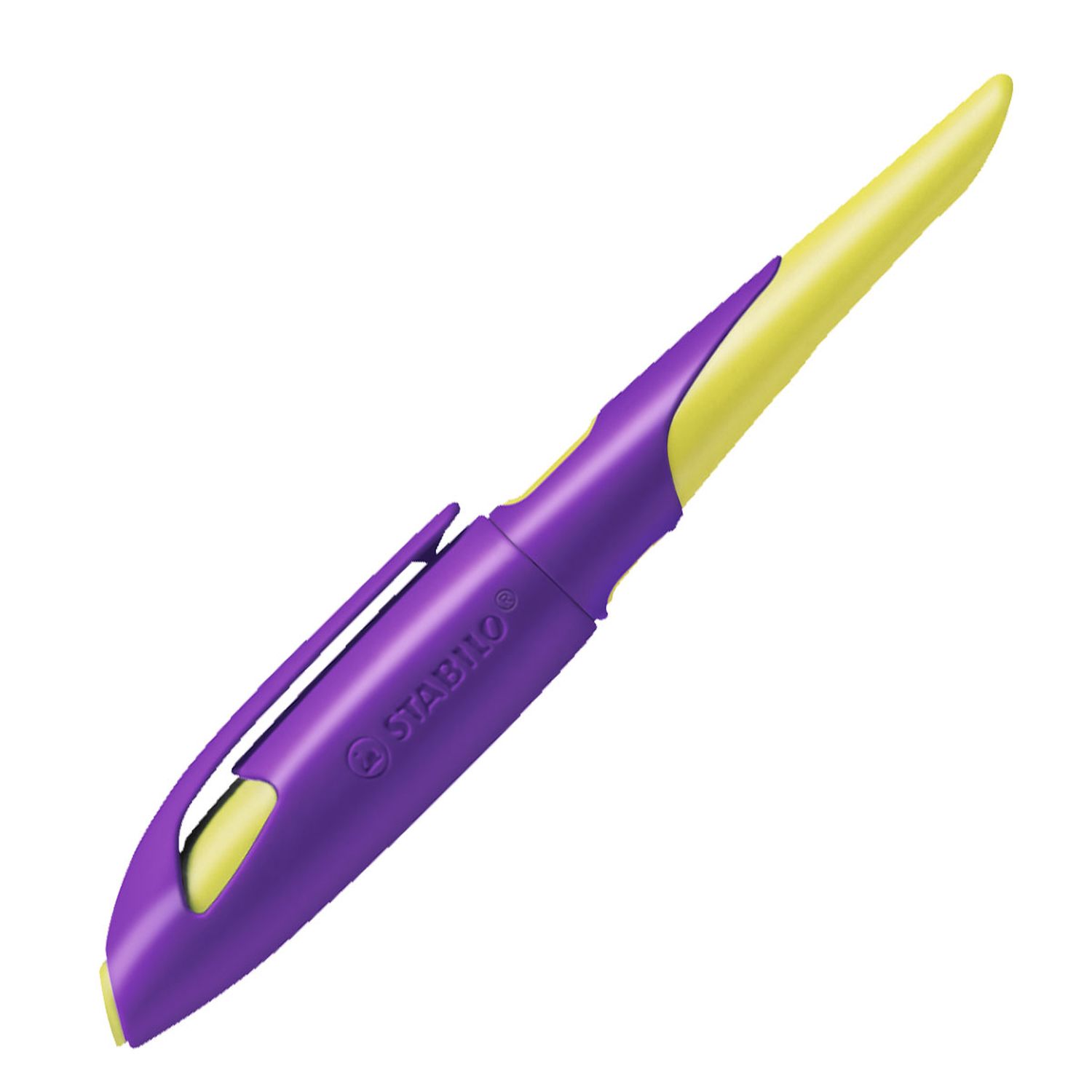 Ergonomischer Schulfüller für Rechtshänder mit Standard-Feder M - EASYbirdy in violett/gelb - Einzelstift - inklusive Patrone - Schreibfarbe blau (löschbar) Ergonomischer Schulfüller für Rechtshänder mit Standard-Feder M - EASYbirdy in violett/gelb - Einzelstift - inklusive Patrone - Schreibfarbe blau (löschbar)