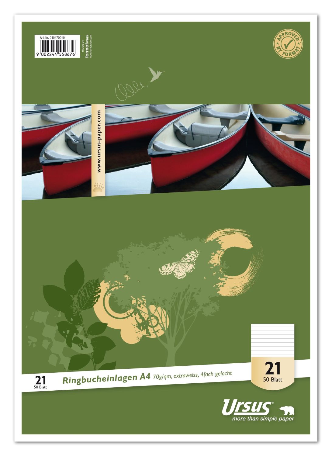 Ringbucheinlage - LIN21, A4, 50 Blatt, 70 g/qm, liniert Ringbucheinlage - LIN21, A4, 50 Blatt, 70 g/qm, liniert