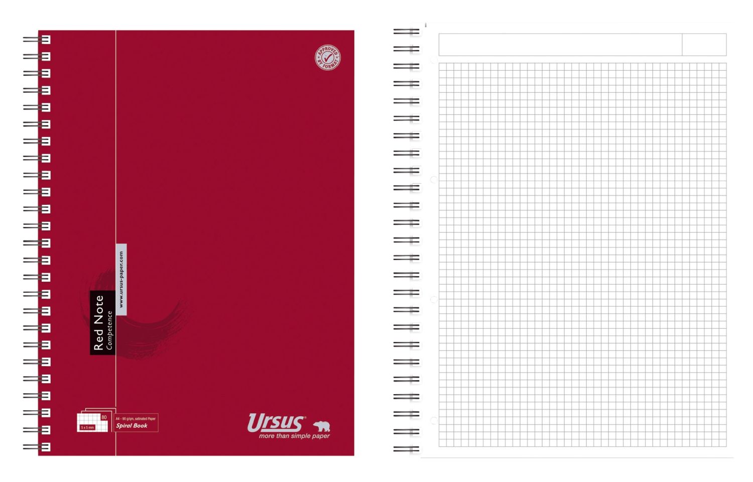 Spiralbuch Red Note A4 80 Blatt 90g/qm 5mm kariert Spiralbuch Red Note A4 80 Blatt 90g/qm 5mm kariert