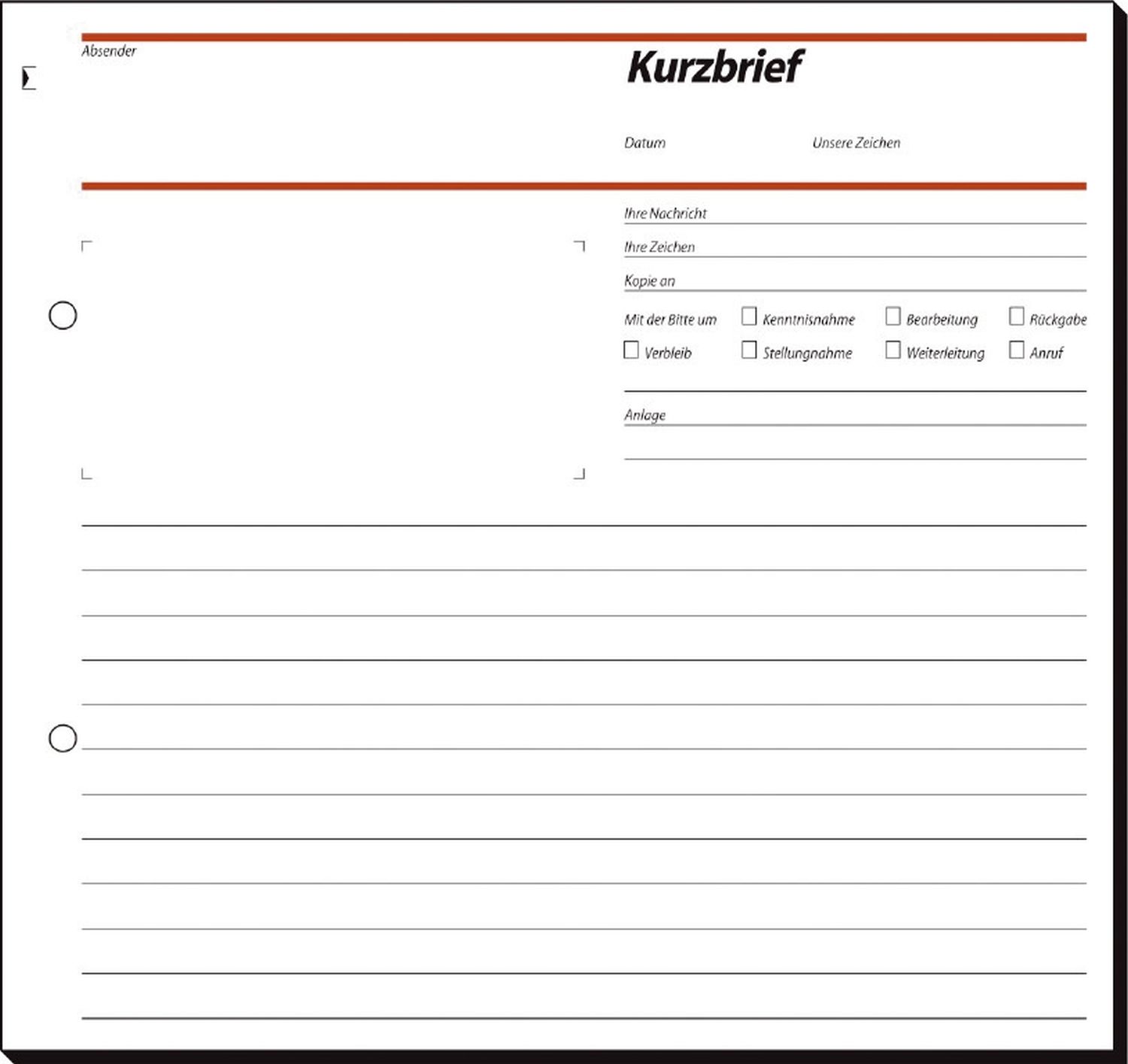 Kurzbriefe CFB - 2/3 A4, SD, 50 Blatt Kurzbriefe CFB - 2/3 A4, SD, 50 Blatt