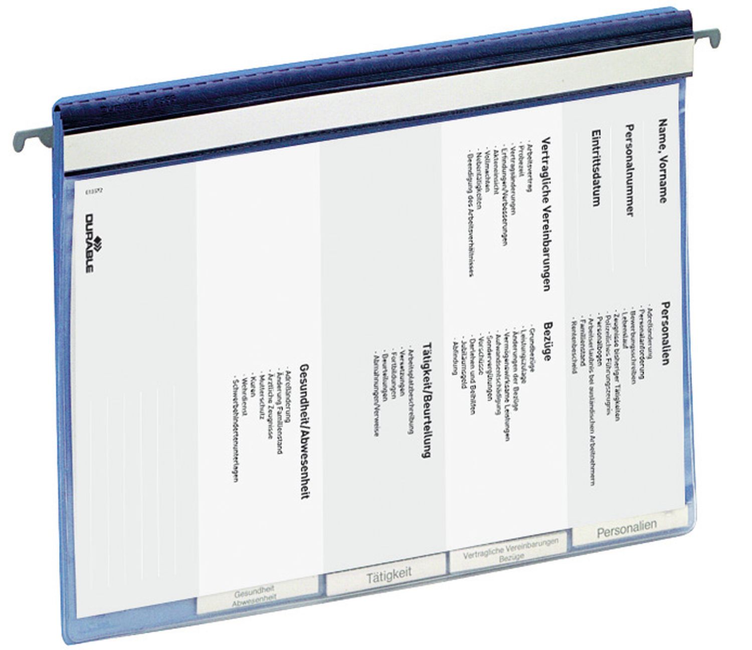 Personalhefter Durable 2554 06, DIN A4, Hartfolie, 5fach-Register, blau