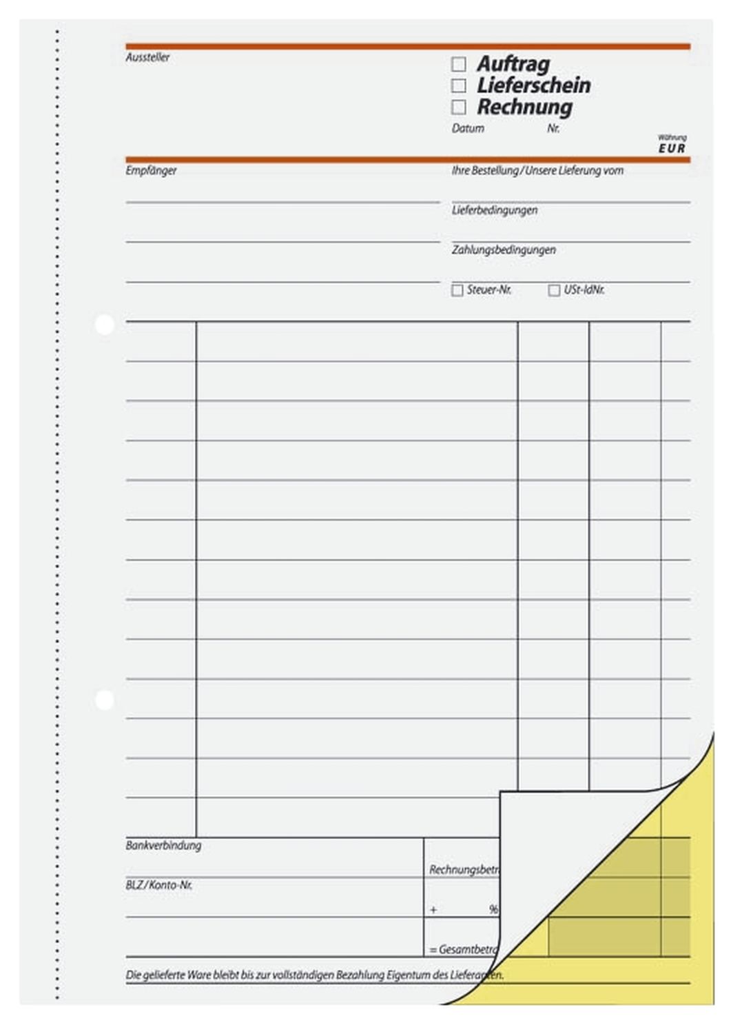 Kombinationsbuch Auftrag/Lieferschein/Rechnung - A5, 1. und 2. Blatt bedruckt, SD, MP, 2 x 40 Blatt Kombinationsbuch Auftrag/Lieferschein/Rechnung - A5, 1. und 2. Blatt bedruckt, SD, MP, 2 x 40 Blatt