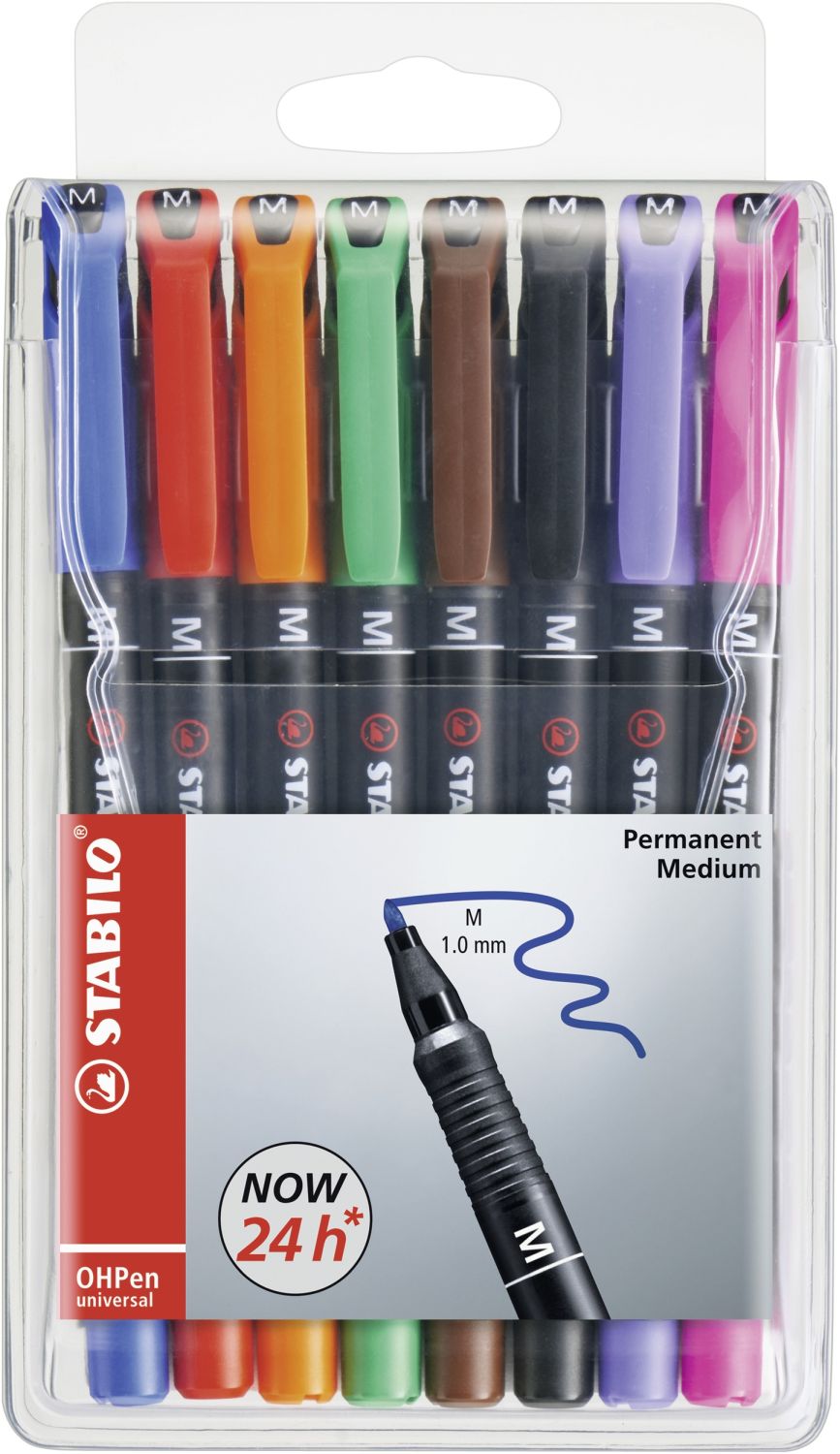 Folienstift - OHPen universal - permanent medium - 8er Pack - mit 8 verschiedenen Farben Folienstift - OHPen universal - permanent medium - 8er Pack - mit 8 verschiedenen Farben