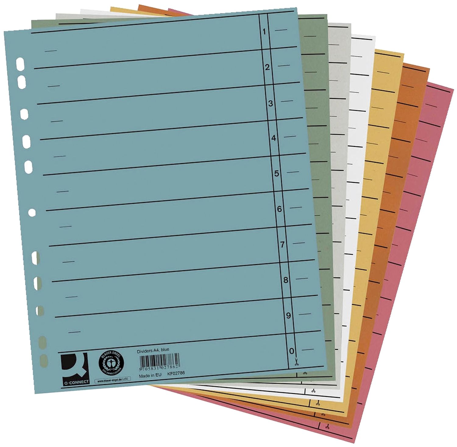 Trennblätter durchgefärbt - A4 Überbreite, sortiert (5 Farben), 100 Stück (5x20) Trennblätter durchgefärbt - A4 Überbreite, sortiert (5 Farben), 100 Stück (5x20)