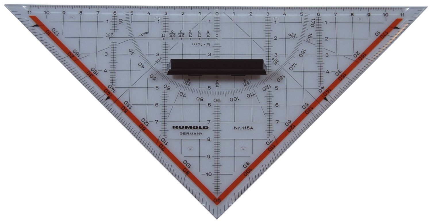 Technisches Zeichendreieck mit Griff, 250 mm Technisches Zeichendreieck mit Griff, 250 mm