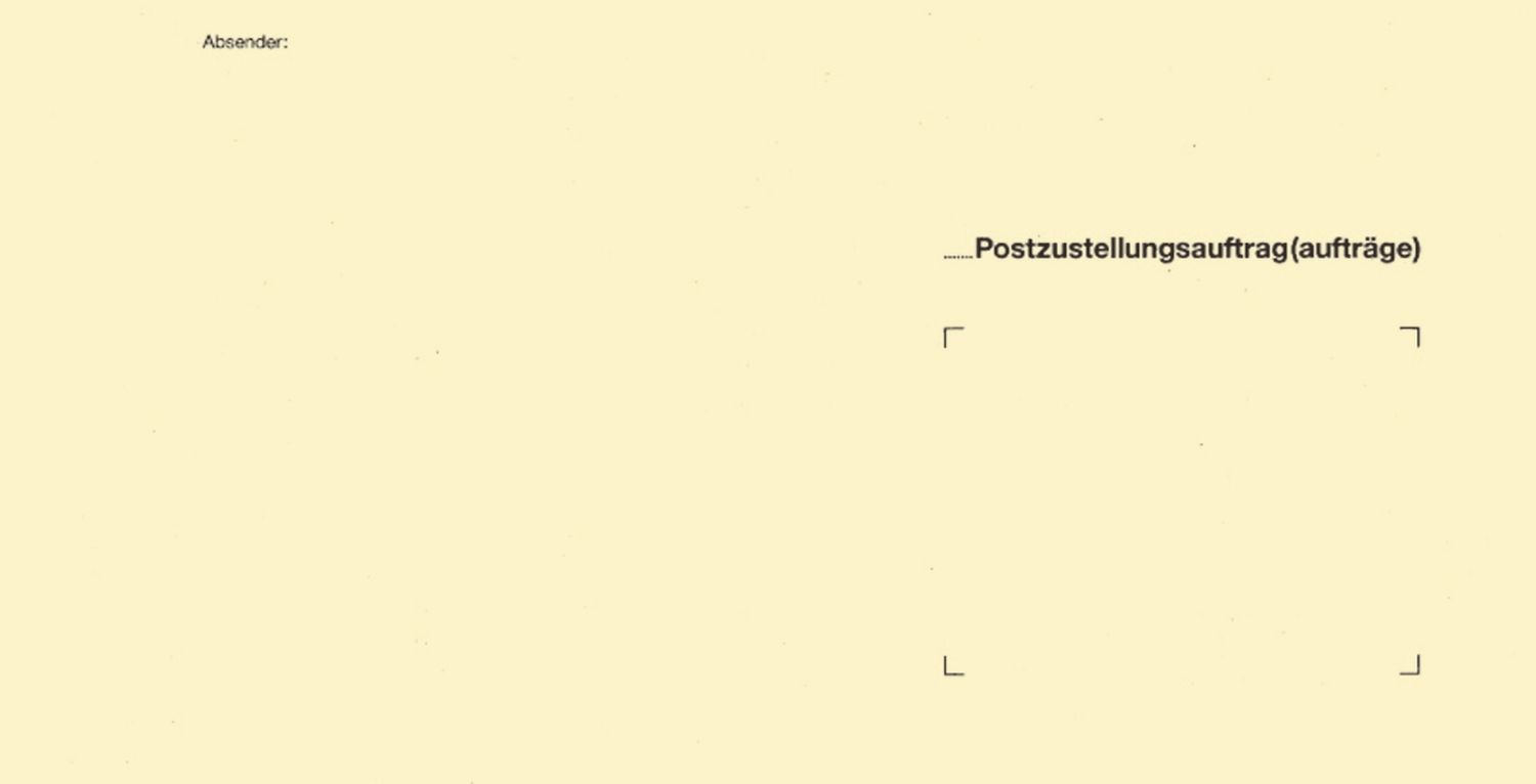 Zustellungsumschlag äußere an  das Postamt, RNK 2047/100, Kompakt 235 x 125 mm, ohne Sichtfenster, 80 g/qm, 100 Stück